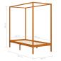 Preview: Himmelbett-Gestell Honigbraun Massivholz Kiefer 100 x 200 cm