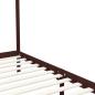 Preview: Himmelbett-Gestell Dunkelbraun Massivholz Kiefer 90 x 200 cm