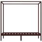 Preview: Himmelbett-Gestell Dunkelbraun Massivholz Kiefer 100 x 200 cm