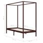 Preview: Himmelbett-Gestell Dunkelbraun Massivholz Kiefer 100 x 200 cm