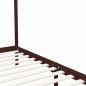 Preview: Himmelbett-Gestell Dunkelbraun Massivholz Kiefer 100 x 200 cm