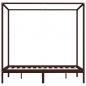Preview: Himmelbett-Gestell Dunkelbraun Massivholz Kiefer 120 x 200 cm