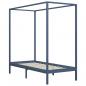 Preview: ARDEBO.de - Himmelbett-Gestell Grau Massivholz Kiefer 100 x 200 cm
