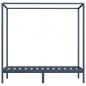 Preview: Himmelbett-Gestell Grau Massivholz Kiefer 100 x 200 cm