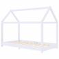 Preview: Kinder-Bettgestell Weiß Massivholz Kiefer 80 x 160 cm