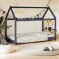 Preview: ARDEBO.de - Kinder-Bettgestell Grau Massivholz Kiefer 80 x 160 cm