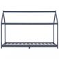 Preview: Kinder-Bettgestell Grau Massivholz Kiefer 80 x 160 cm