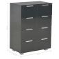 Preview: Sideboard Hochglanz-Schwarz 60x35x80 cm Holzwerkstoff