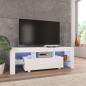 Preview: ARDEBO.de - TV-Schrank mit LED-Leuchten Hochglanz-Weiß 130x35x45 cm