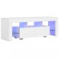 Preview: TV-Schrank mit LED-Leuchten Hochglanz-Weiß 130x35x45 cm