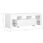 Preview: TV-Schrank mit LED-Leuchten Hochglanz-Weiß 130x35x45 cm