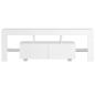 Preview: TV-Schrank mit LED-Leuchten Hochglanz-Weiß 130x35x45 cm