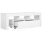 Preview: TV-Schrank mit LED-Leuchten Hochglanz-Weiß 130x35x45 cm