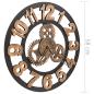 Preview: Wanduhr Metall 58 cm Golden und Schwarz