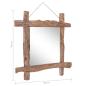 Preview: Holzspiegel Natur 70x70 cm Recyceltes Teakholz
