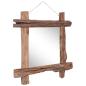 Preview: Holzspiegel Natur 70x70 cm Recyceltes Teakholz