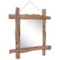 Preview: Holzspiegel Natur 70x70 cm Recyceltes Teakholz