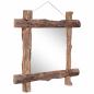 Preview: Holzspiegel Natur 70x70 cm Recyceltes Teakholz