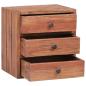 Preview: Nachttisch mit 3 Schubladen 35x25x35 cm Altholz Massiv