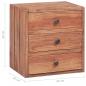 Preview: Nachttisch mit 3 Schubladen 35x25x35 cm Altholz Massiv
