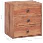 Preview: Nachttisch mit 3 Schubladen 35x25x35 cm Altholz Massiv