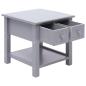 Preview: Beistelltisch Grau 40×40×40 cm Paulownia Holz