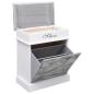 Preview: Schuhschrank Grau 50 x 28 x 58 cm Paulownia Holz