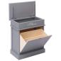 Preview: Schuhschrank Grau 50 x 28 x 58 cm Paulownia Holz