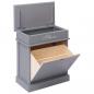Preview: Schuhschrank Grau 50 x 28 x 58 cm Paulownia Holz
