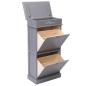 Preview: Schuhschrank Grau 50 x 28 x 98 cm Paulownia Holz