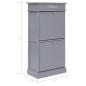 Preview: Schuhschrank Grau 50 x 28 x 98 cm Paulownia Holz