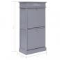 Preview: Schuhschrank Grau 50 x 28 x 98 cm Paulownia Holz