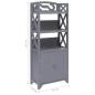 Preview: Badezimmerschrank Grau 46x24x116 cm Paulownia-Holz