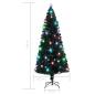 Preview: Vorbeleuchteter Weihnachtsbaum mit Ständer und LED 210 cm Glasfaser