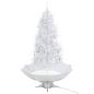 Preview: Schneiender Weihnachtsbaum mit Schirmfuß Weiß 190 cm