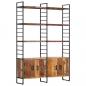 Preview: ARDEBO.de - Bücherregal 4 Ebenen 124x30x180 cm Altholz Massiv