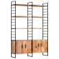 Preview: Bücherregal 4 Etagen 124x30x180 cm Massivholz Akazie