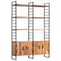 Preview: Bücherregal 4 Etagen 124x30x180 cm Massivholz Akazie