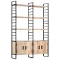 Preview: Bücherregal 4 Etagen 124x30x180 cm Mango Massivholz