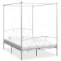 Preview: Himmelbett-Gestell Weiß Metall 160 x 200 cm