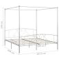 Preview: Himmelbett-Gestell Weiß Metall 180 x 200 cm 