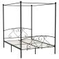 Preview: Himmelbett-Gestell Schwarz Metall 140 x 200 cm 