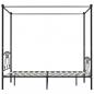 Preview: Himmelbett-Gestell Schwarz Metall 160 x 200 cm 