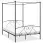 Preview: Himmelbett-Gestell Grau Metall 140 x 200 cm 