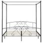 Preview: Himmelbett-Gestell Grau Metall 180 x 200 cm 