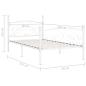 Preview: Bettgestell mit Lattenrost Weiß Metall 90 x 200 cm
