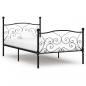 Preview: Bettgestell mit Lattenrost Schwarz Metall 90×200 cm