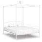 Preview: Himmelbett-Gestell Weiß Metall 180 x 200 cm