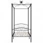 Preview: Himmelbett-Gestell Schwarz Metall 100 x 200 cm