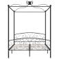 Preview: Himmelbett-Gestell Schwarz Metall 160 x 200 cm